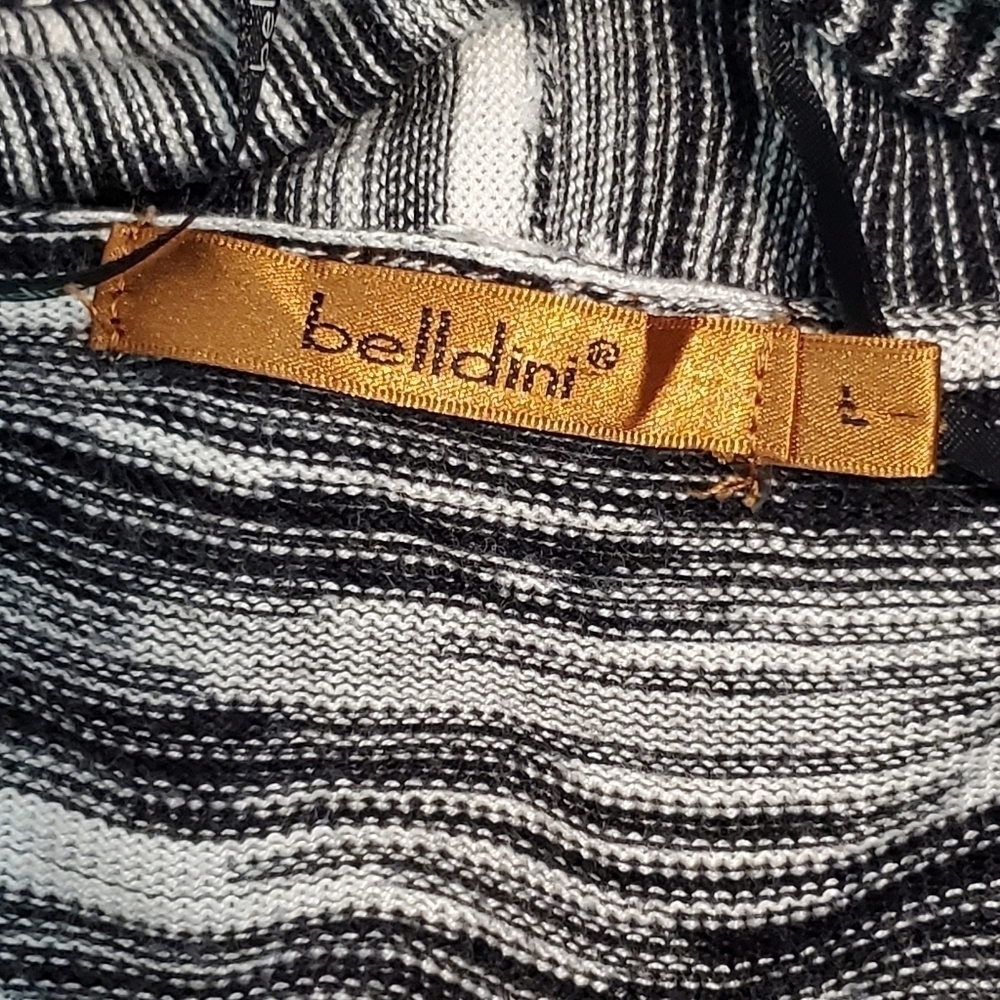 Belldini black and white open front cardigan, size L - Picture 5 of 5